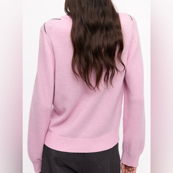 NWTA Ganni Pink Graphic Bow Sweater - Picture 5 of 7